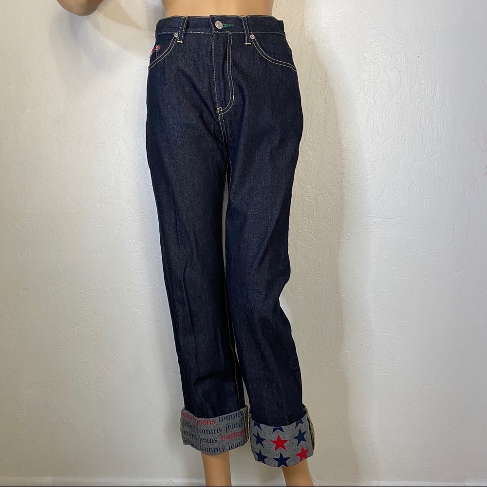 VTG Tommy Hilfiger Star Pocket Cuff logo Mom Jeans